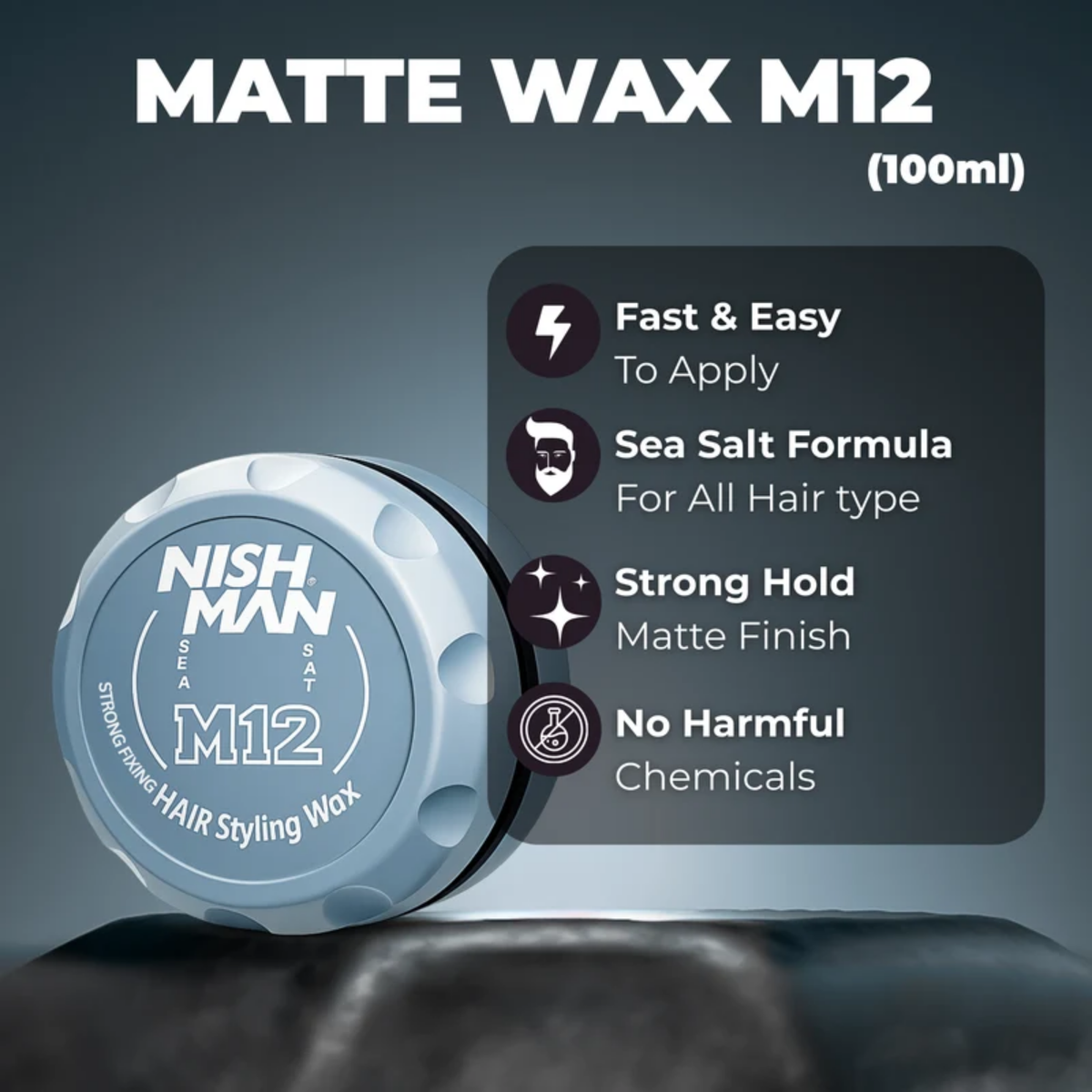 Nishman Hair Styling Strong Fixing Matte Wax M12
