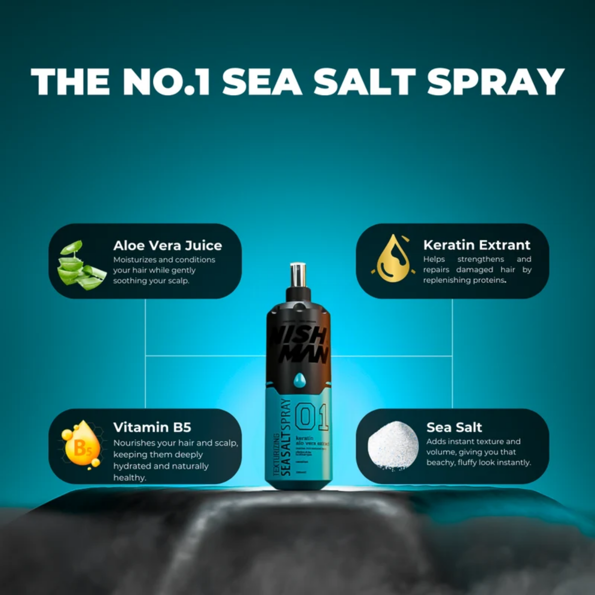 Nishman Sea Salt Spray 01 Keratin & Aloe Vera