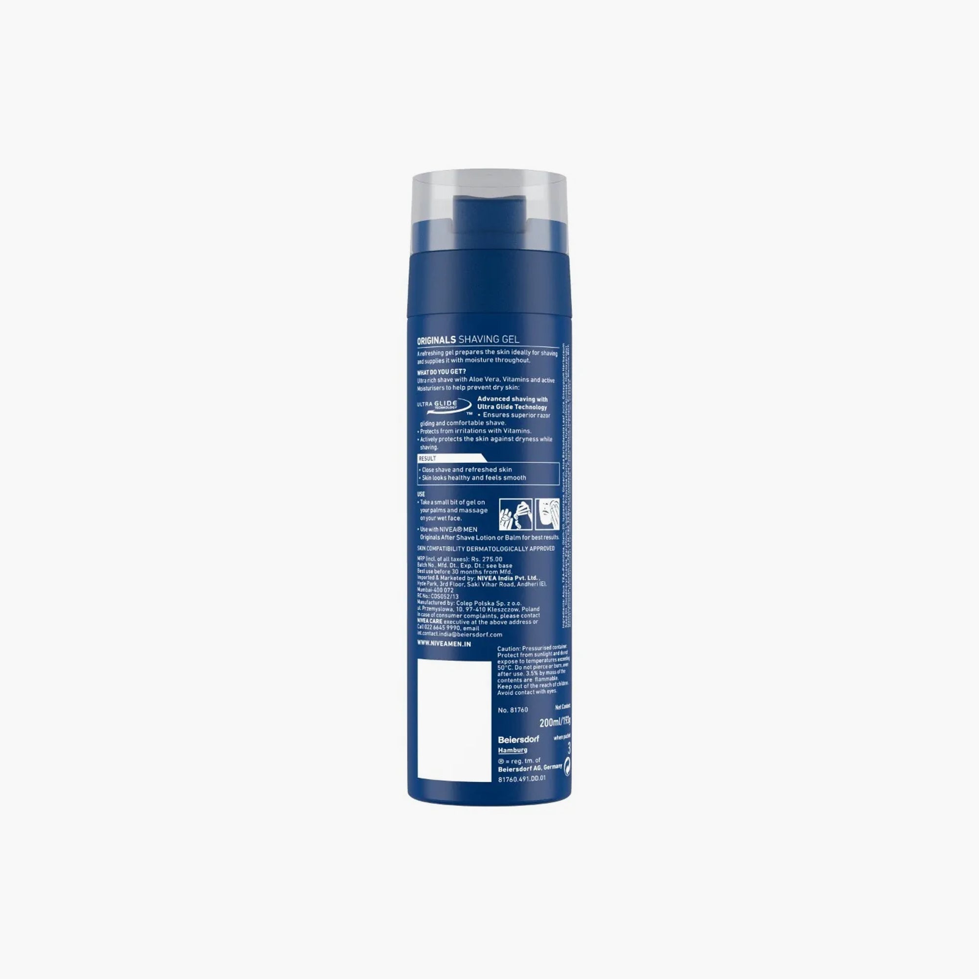 Nivea Men Originals Extra Moisture Shaving Gel 200ml