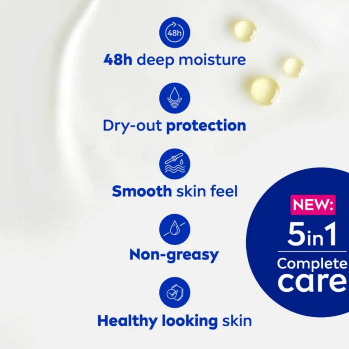 Nivea Intensive Moisture Body Milk Lotion 5-in-1 Complete Care.