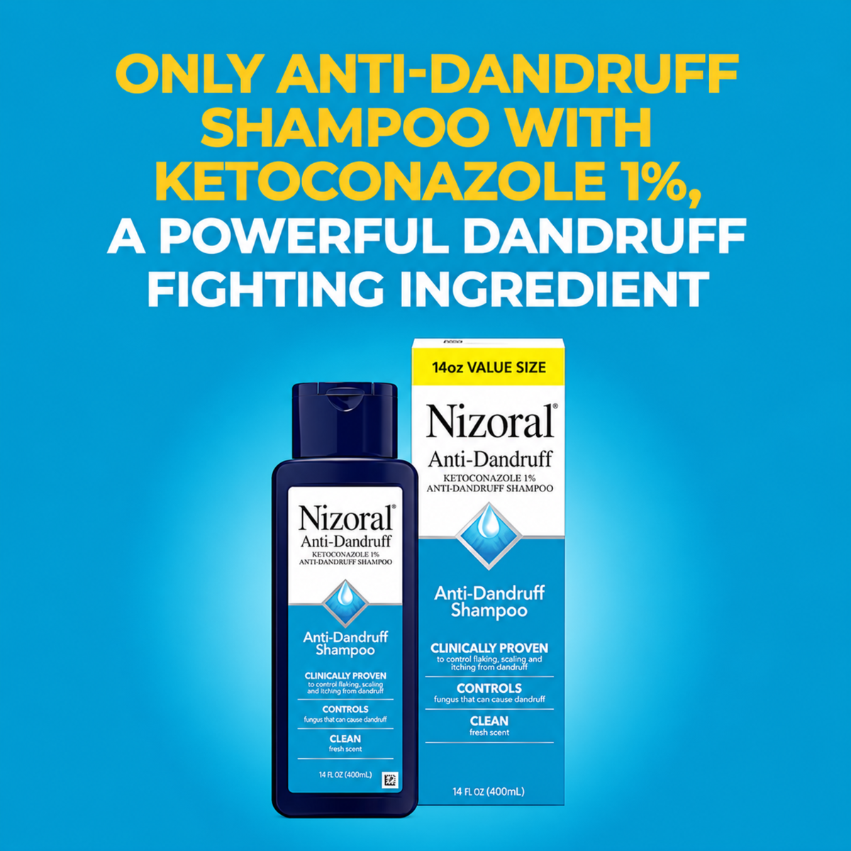 Nizoral Anti Dandruff Shampoo with 1% Ketoconazole & Fresh Scent