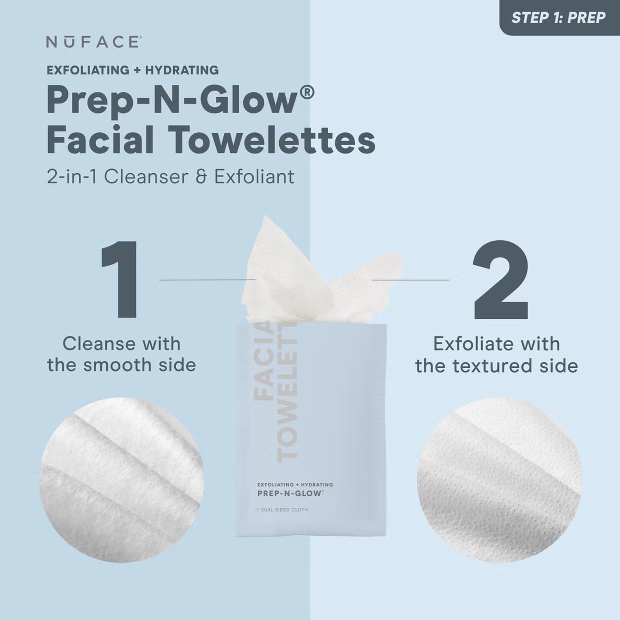 NuFACE Prep-N-Glow Cleansing Cloth 20 Piece