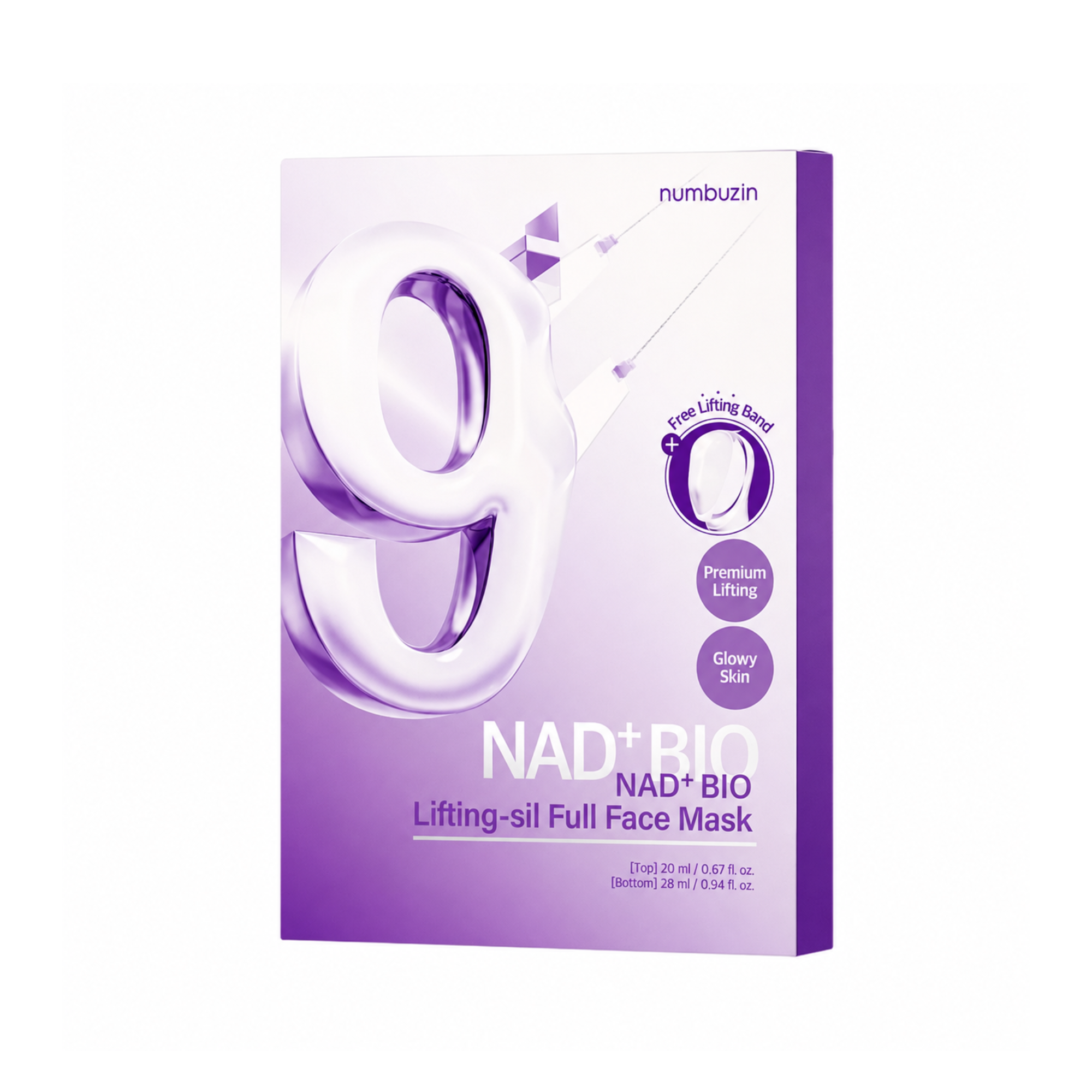 Numbuzin No.9 NAD+ Bio Lifting-Sil Full Face Mask with Lifting Band 4 Piece