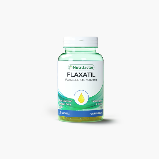 Nutrifactor Flaxatil Flaxseed Oil 1000mg Supplements 30 Softgels