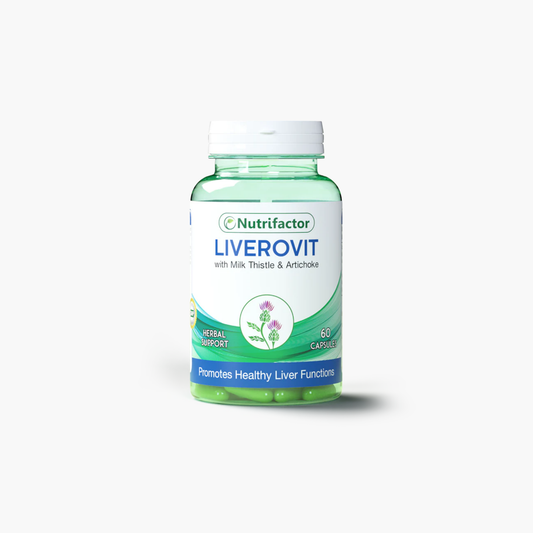 Nutrifactor Liverovit With Milk Thistle & Artichoke Supplements 60 Capsules