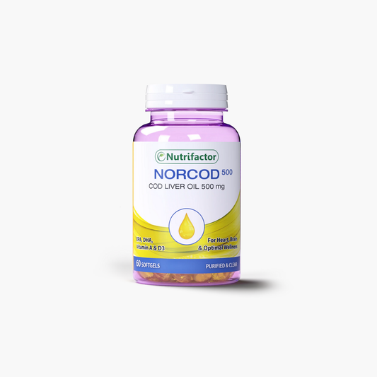 Nutrifactor Norcod Cod Liver Oil 500 mg Supplements 60 Softgels