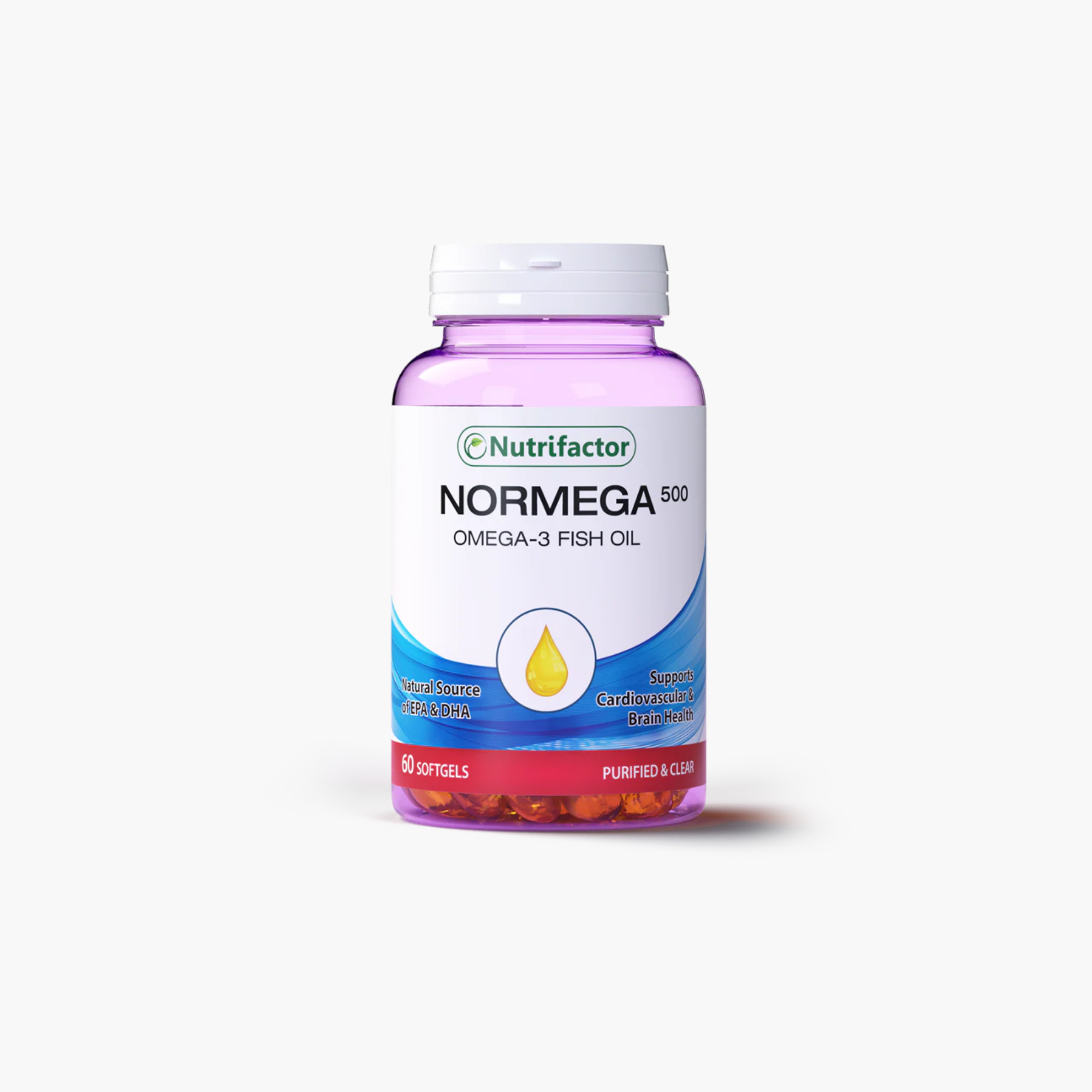 Nutrifactor Normega 500 Omega-3 Fish Oil Supplements 60 Softgels