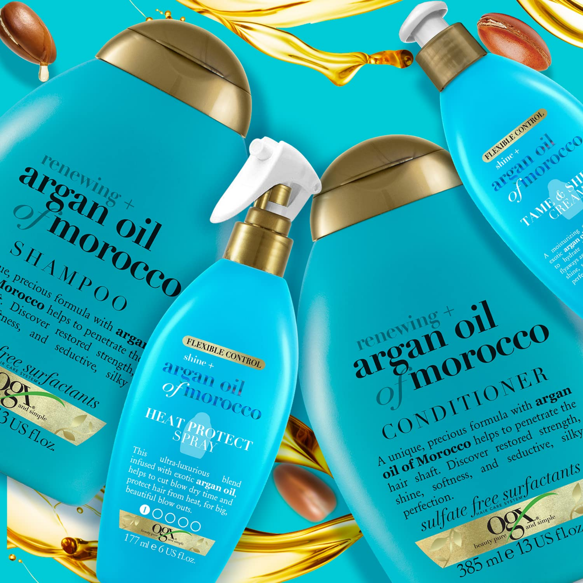 OGX Flexible Control Shine Argan Oil Of Morocco Heat Protect Spray