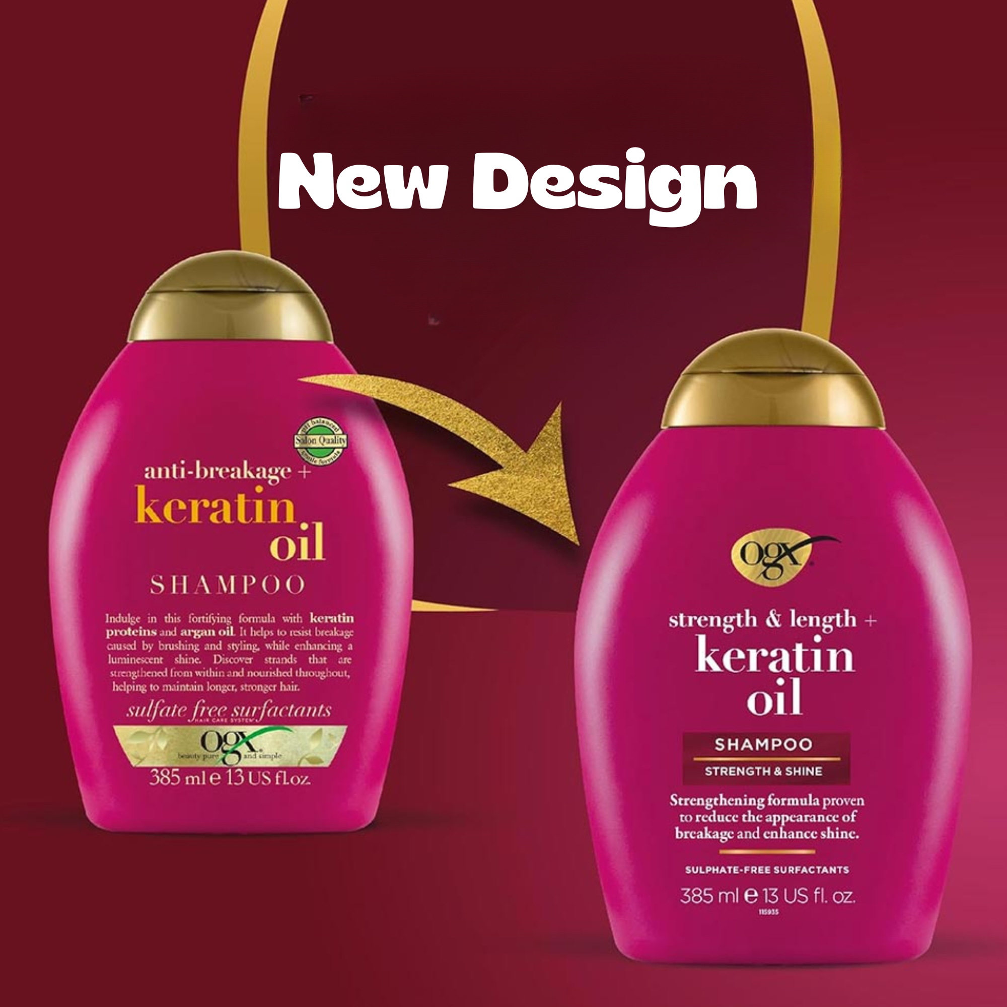 OGX Strength & Length + Kertin Oil Shampoo 385ml ingredients