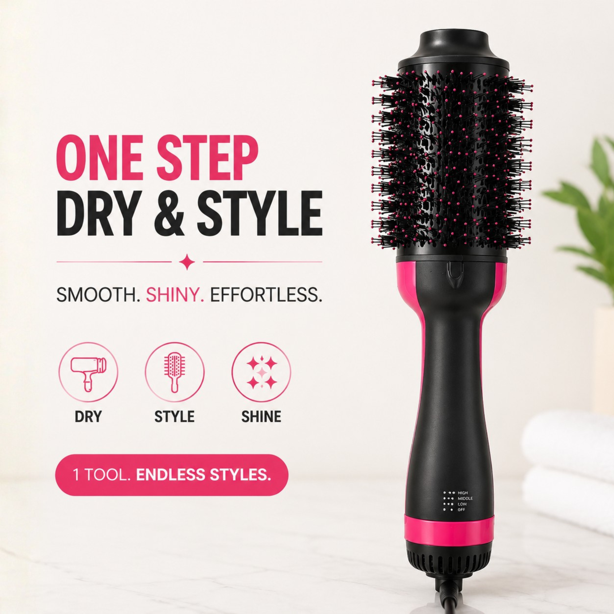 One Step Hair Brush Dryer And Styler