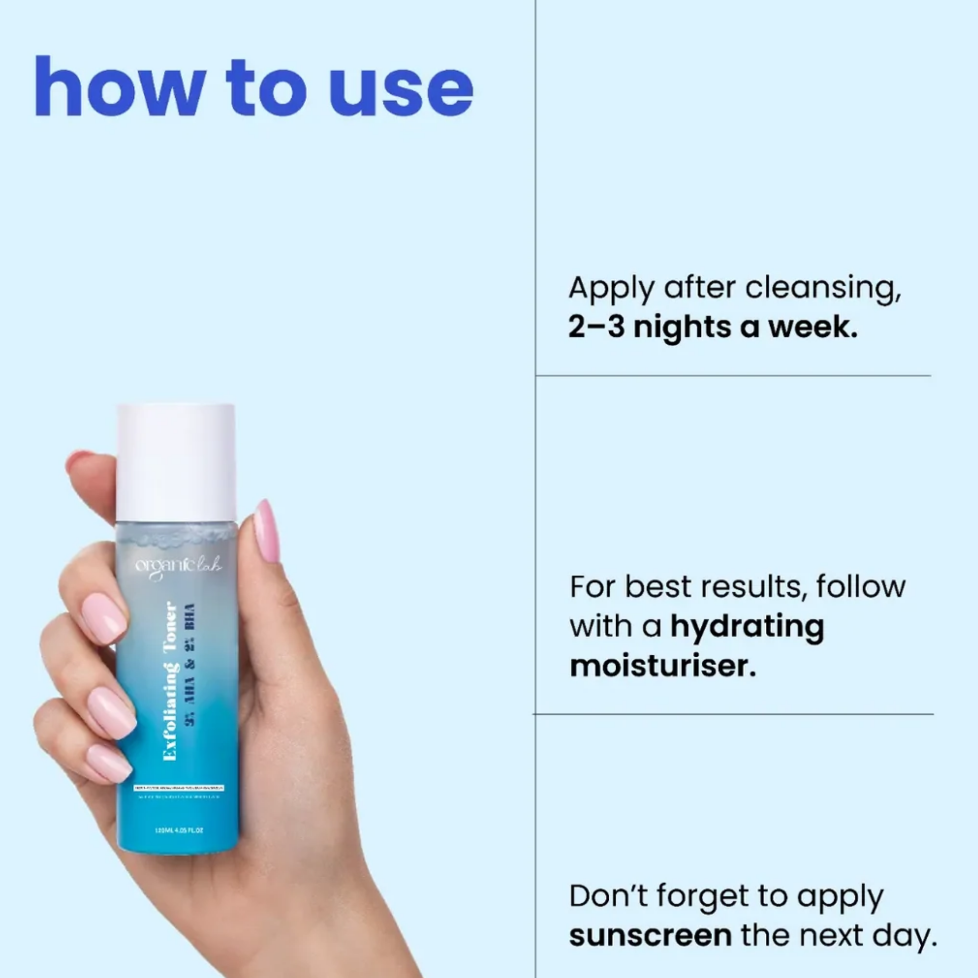 Organic Lab 3% AHA & 2% BHA Exfoliating Toner 120ml