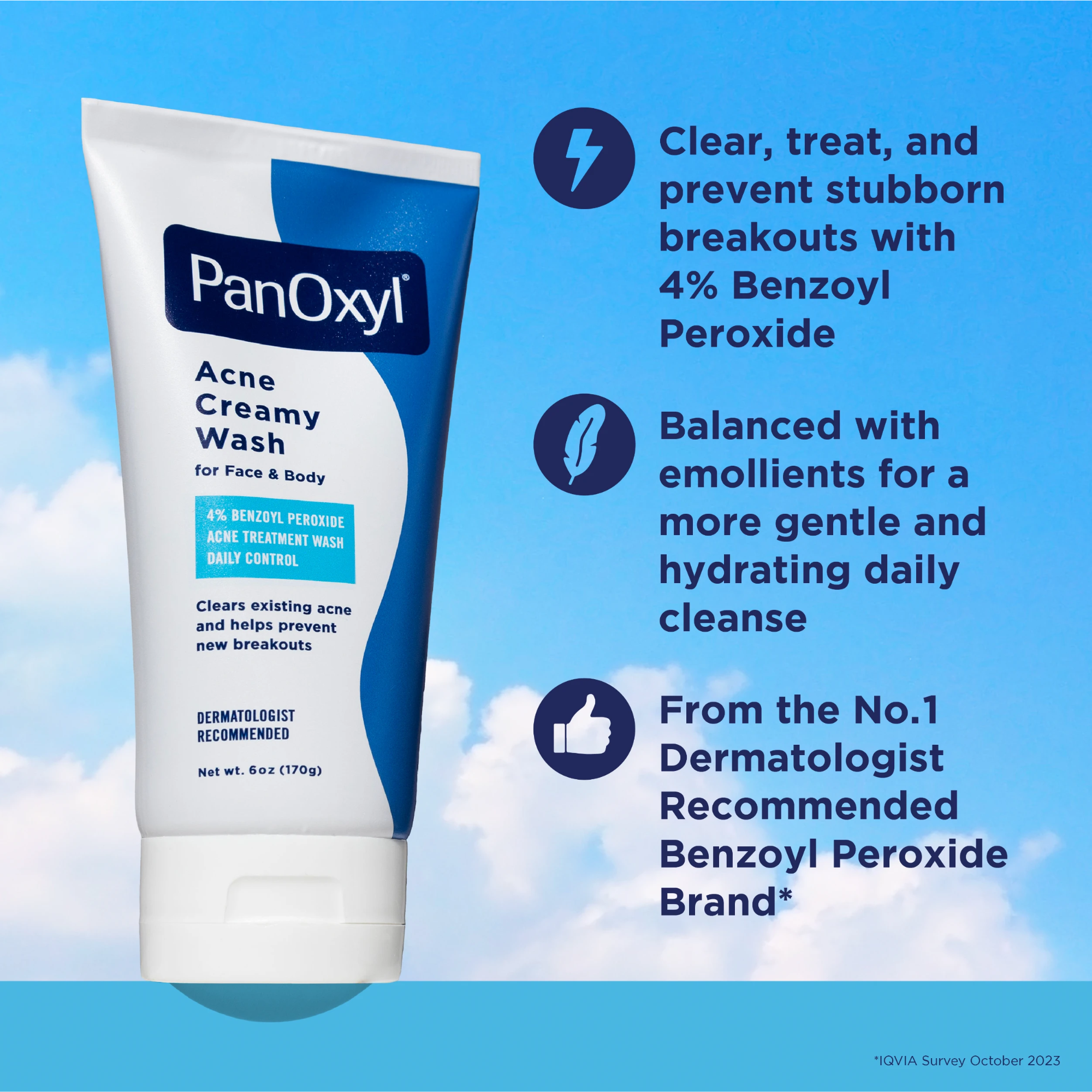 PanOxyl Acne Creamy Wash 4% Benzoyl Peroxide 170gm