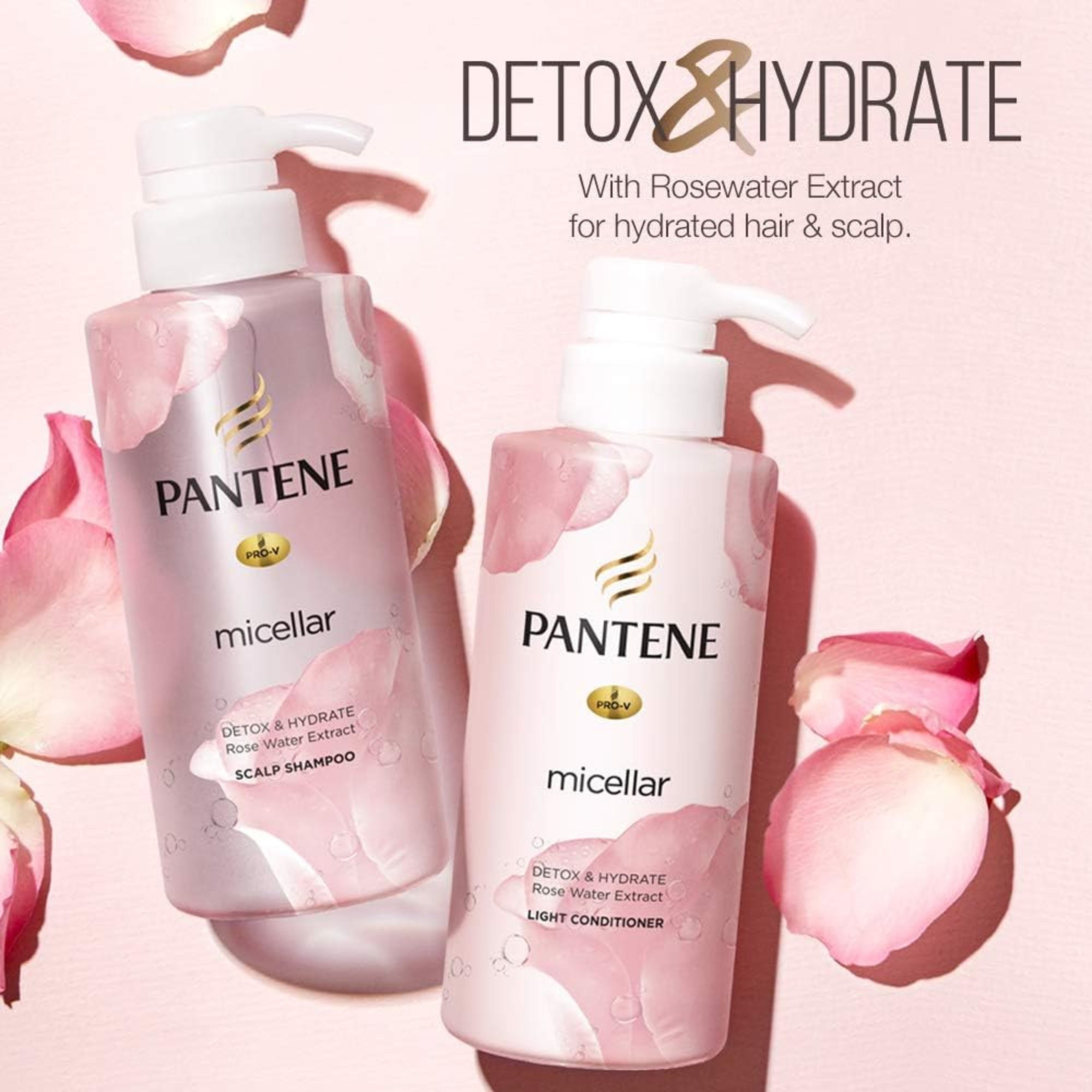 Pantene Micellar Detox & Hydrate Rose Water Scalp Shampoo