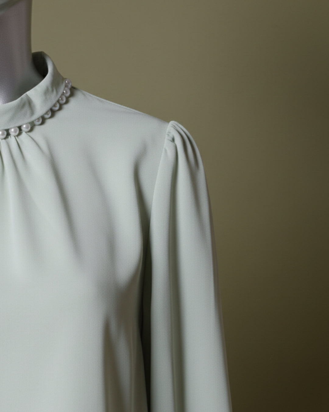 Loom Pakistan Pearl Neck Top Mint Green