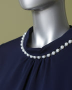 Loom Pakistan Pearl Neck Top Navy Blue