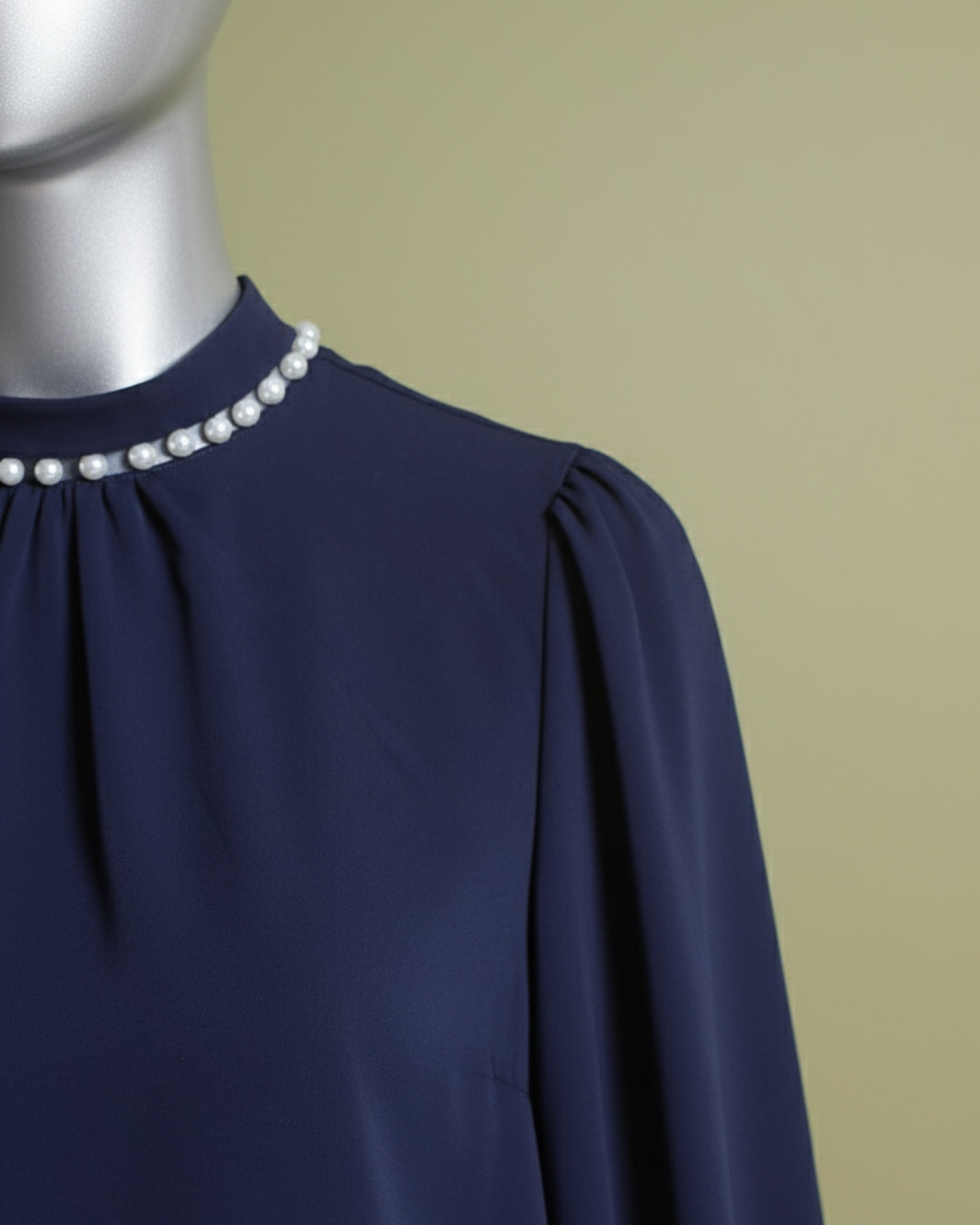 Loom Pakistan Pearl Neck Top Navy Blue