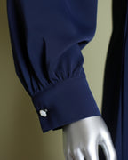 Loom Pakistan Pearl Neck Top Navy Blue