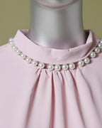 Loom Pakistan Pearl Neck Top Tea-Pink