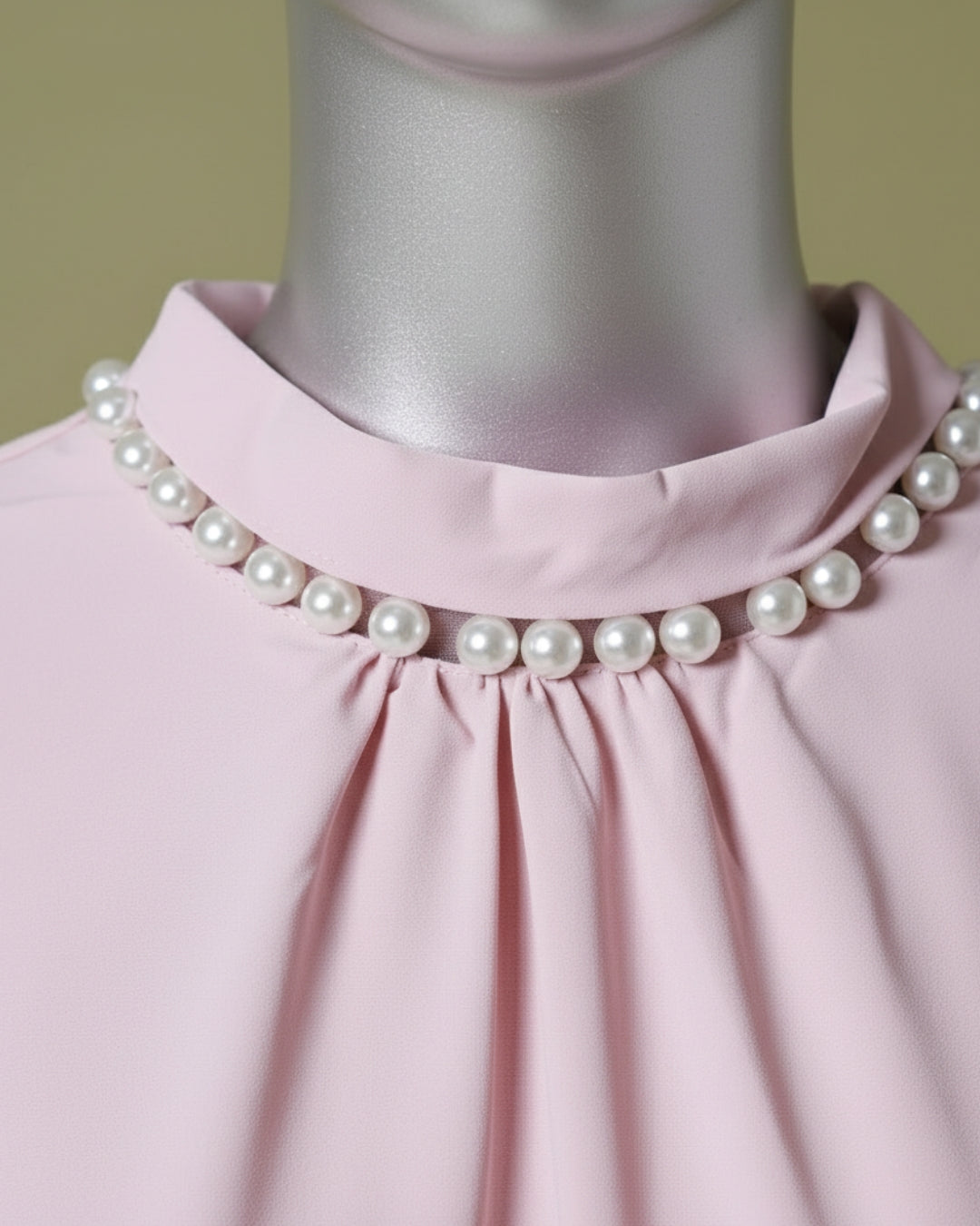 Loom Pakistan Pearl Neck Top Tea-Pink