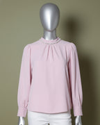 Loom Pakistan Pearl Neck Top Tea-Pink