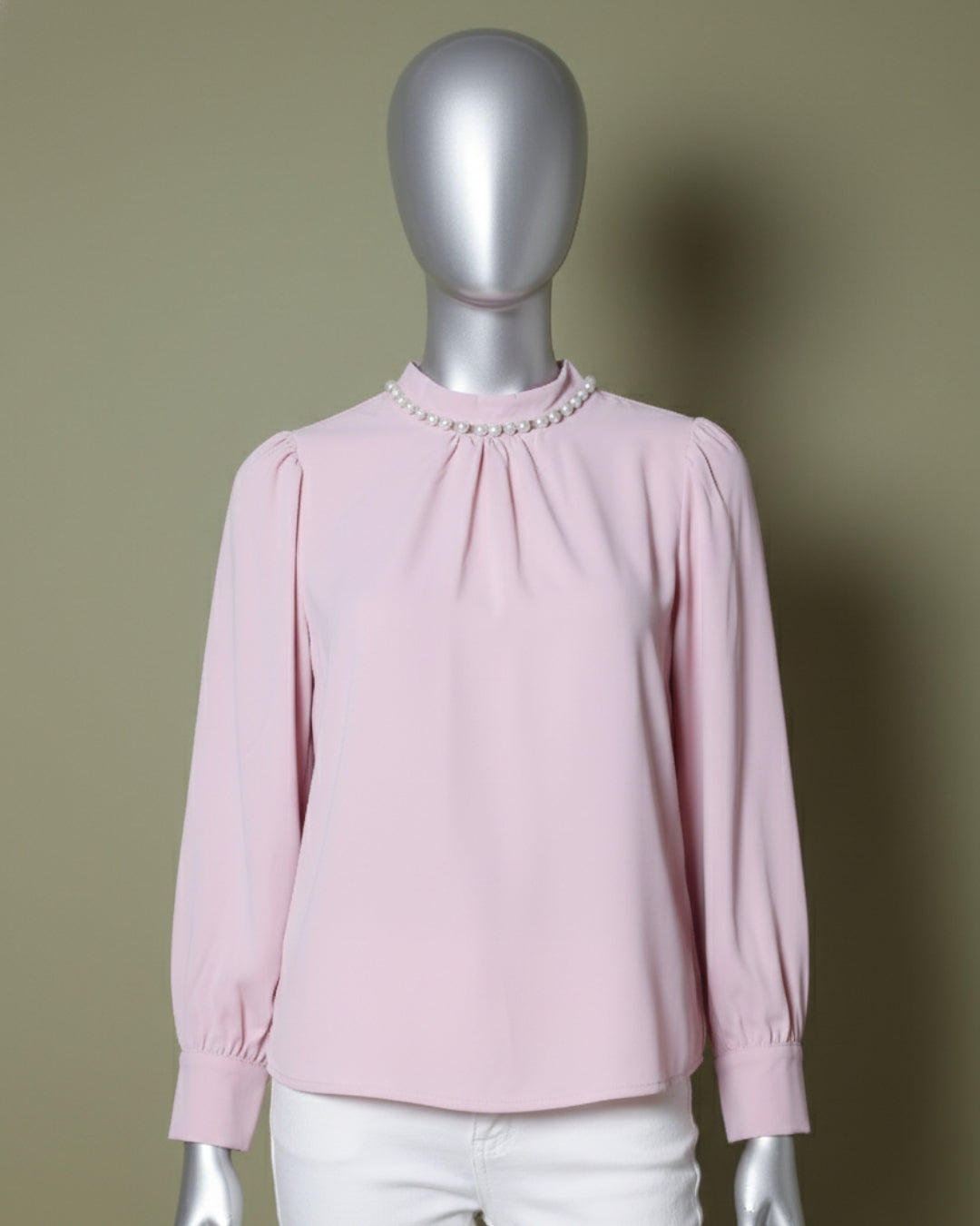 Loom Pakistan Pearl Neck Top Tea-Pink