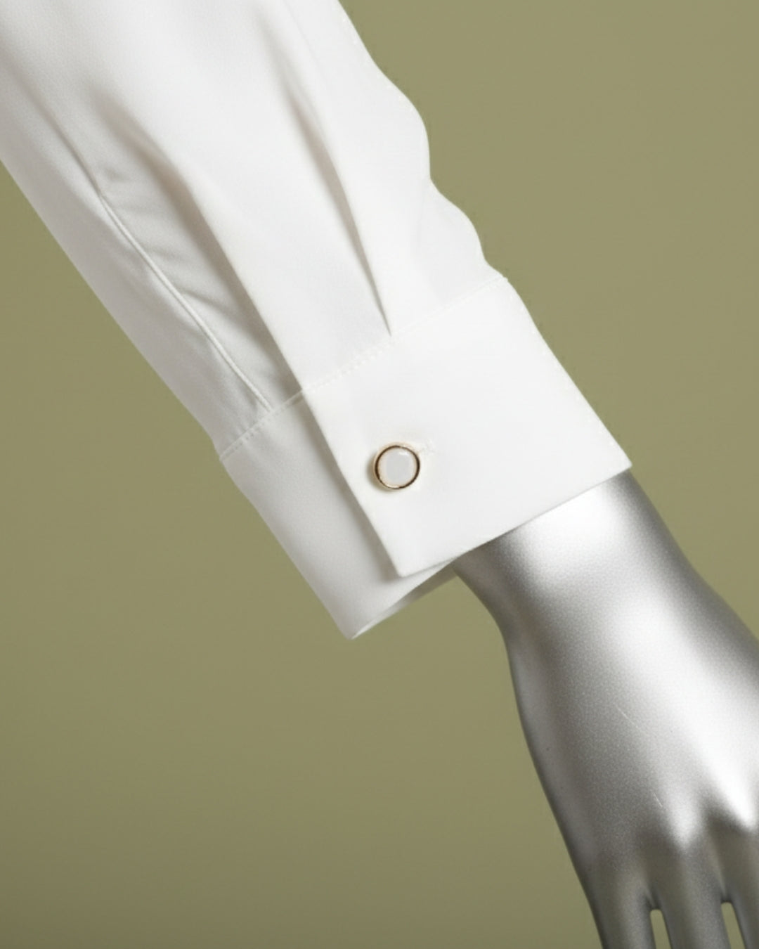 Loom Pakistan Pearly Bow Neck Top White