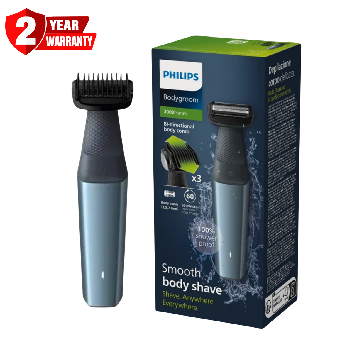 Philips 3000 Series Bodygroom Showerproof Groin and Body Trimmer BG3027/03
