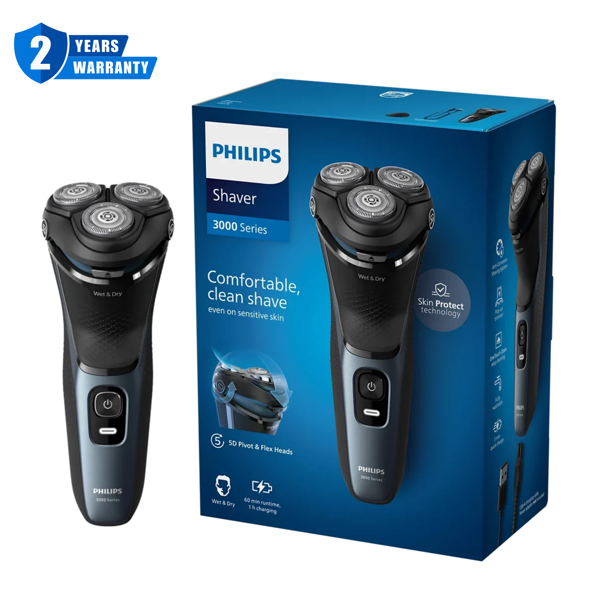 Philips 3000 Series Wet & Dry Electric Shaver S3144/51