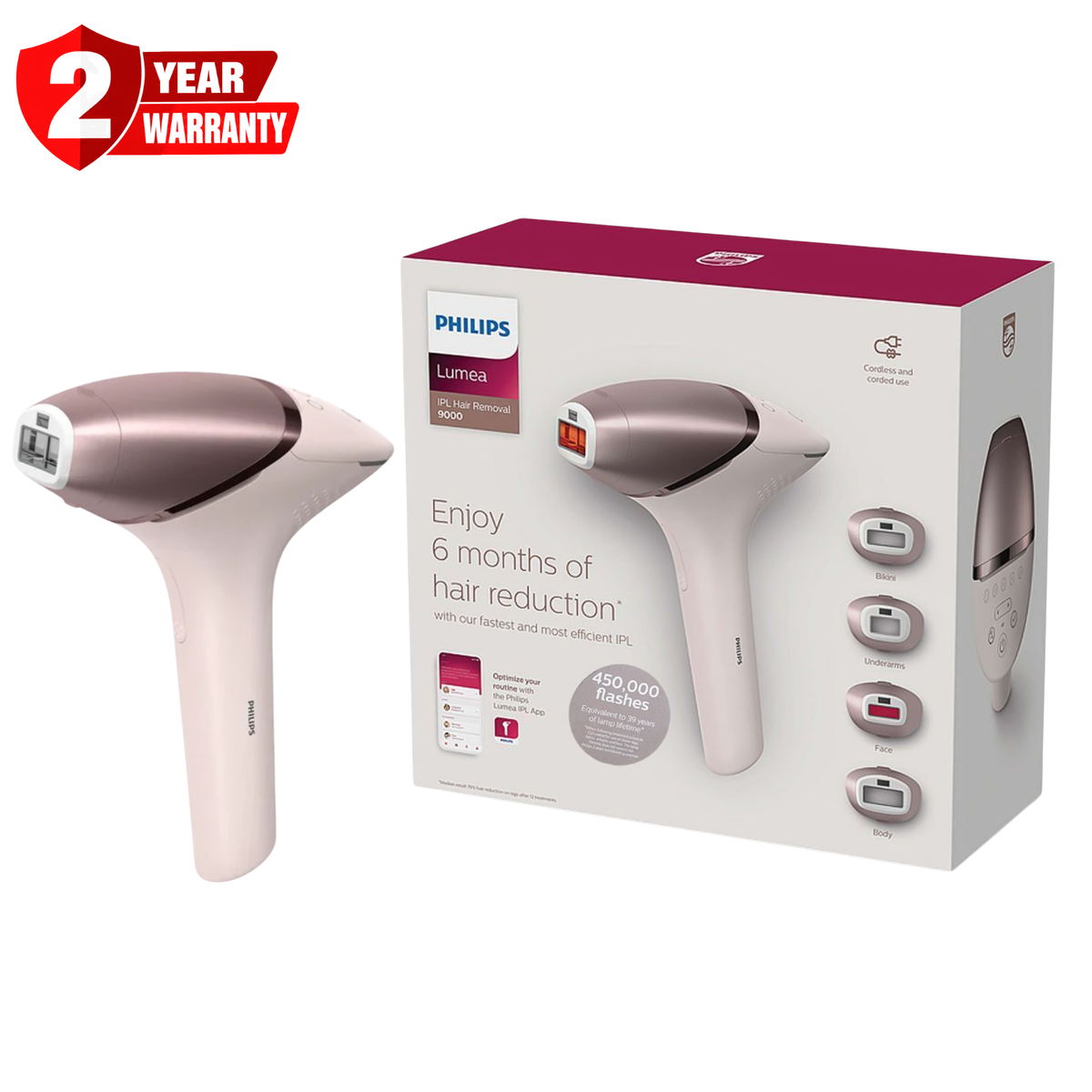 Philips Lumea IPL Advanced Full Body & Face Hair Removal Device BRI958/60