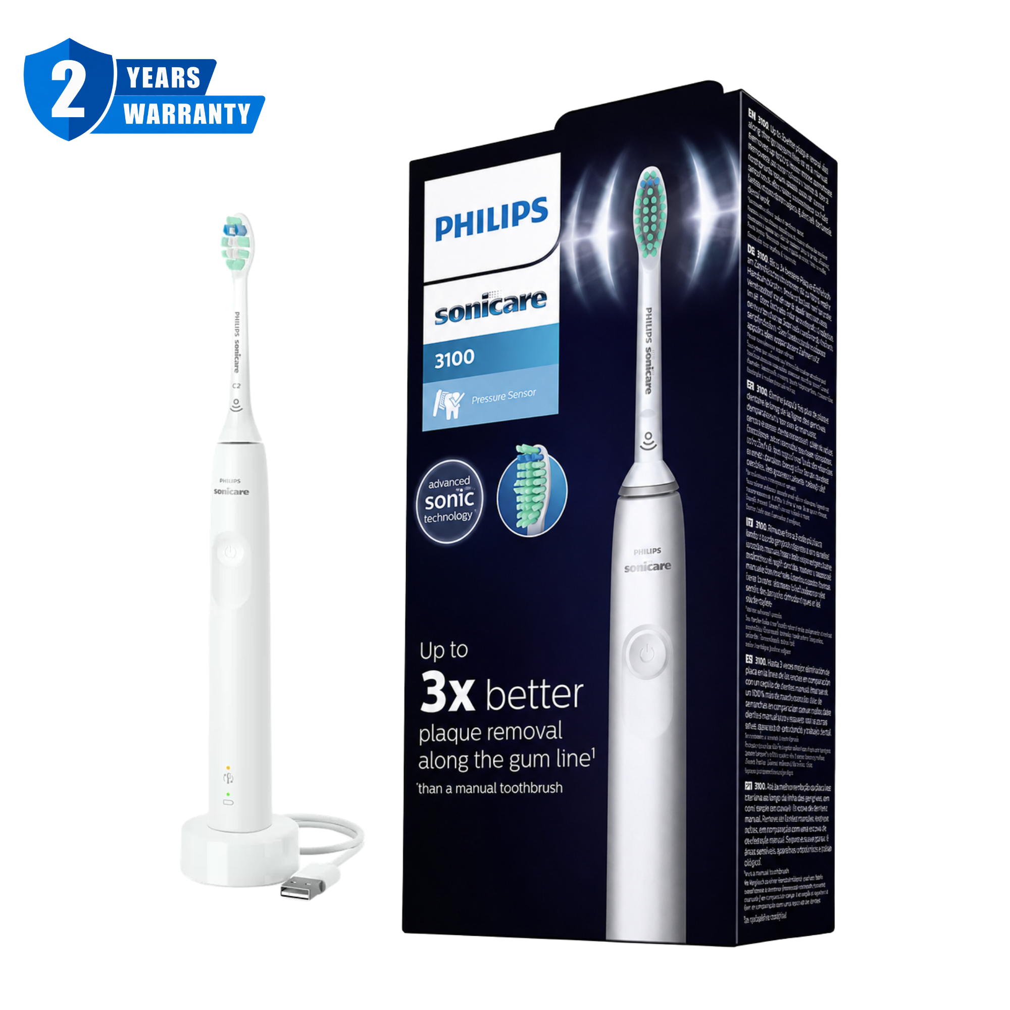 Philips Sonic Electric Toothbrush 3100 Series White HX3671 23