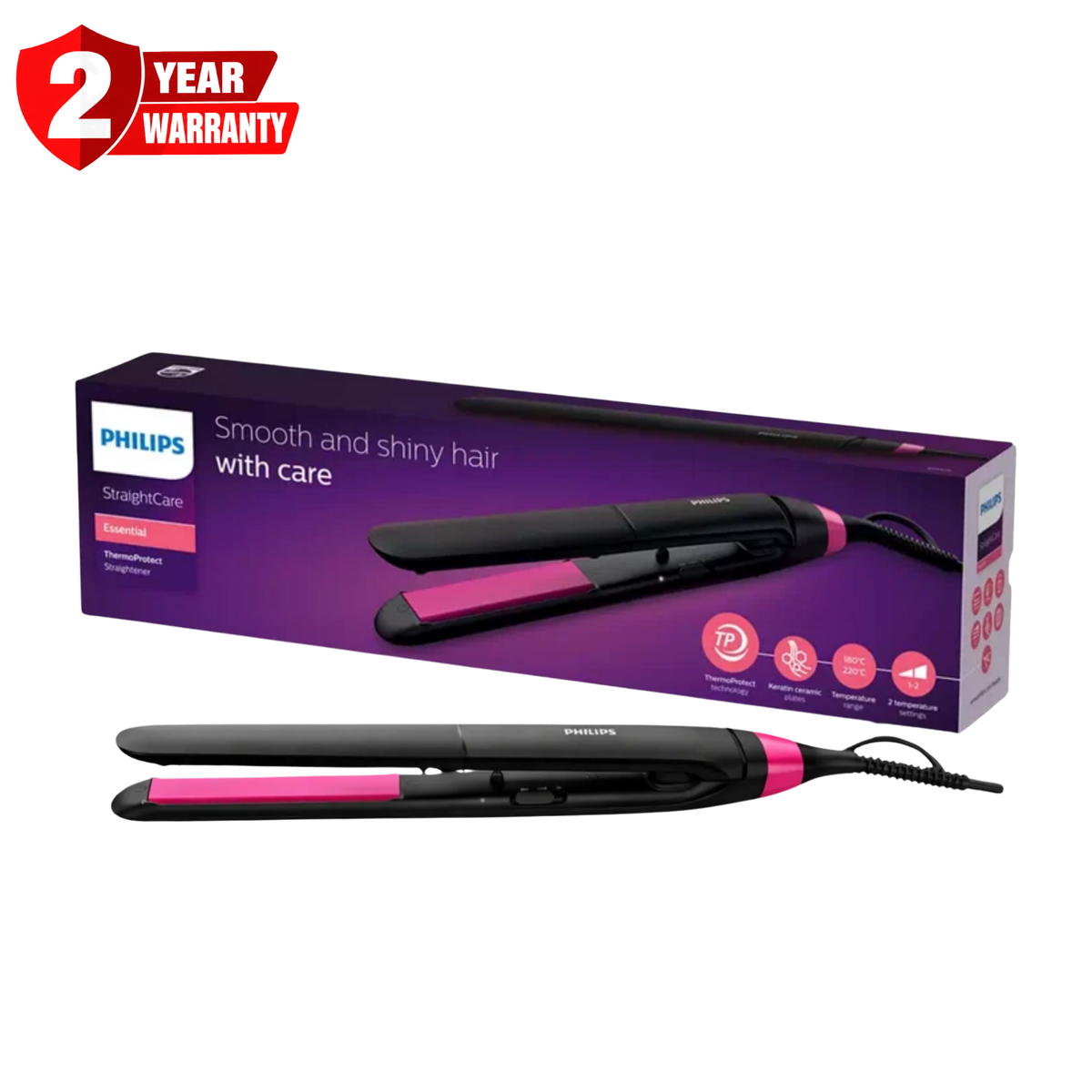 Philips StraightCare Essential Thermoprotect Straightener BHS375/03