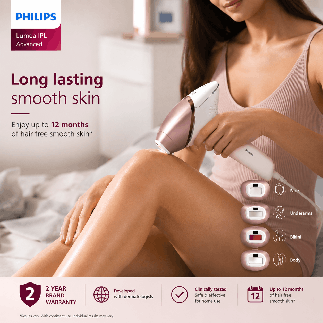 Philips Lumea IPL Advanced Full Body & Face Hair Removal Device BRI958/60