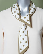 Loom Pakistan Polka Dot Scarf Neck Beige
