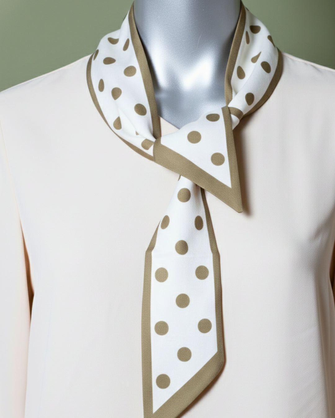 Loom Pakistan Polka Dot Scarf Neck Beige