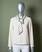 Loom Pakistan Polka Dot Scarf Neck Beige
