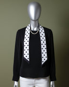 Loom Pakistan Polka Dot Scarf Neck Black