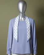 Loom Pakistan Polka Dot Scarf Neck Dusty Blue