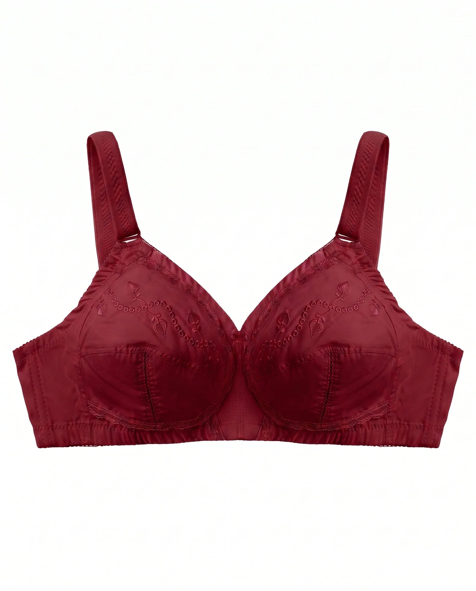 Sajiero Pure Comfy Casual Non Padded Wireless Bra Maroon