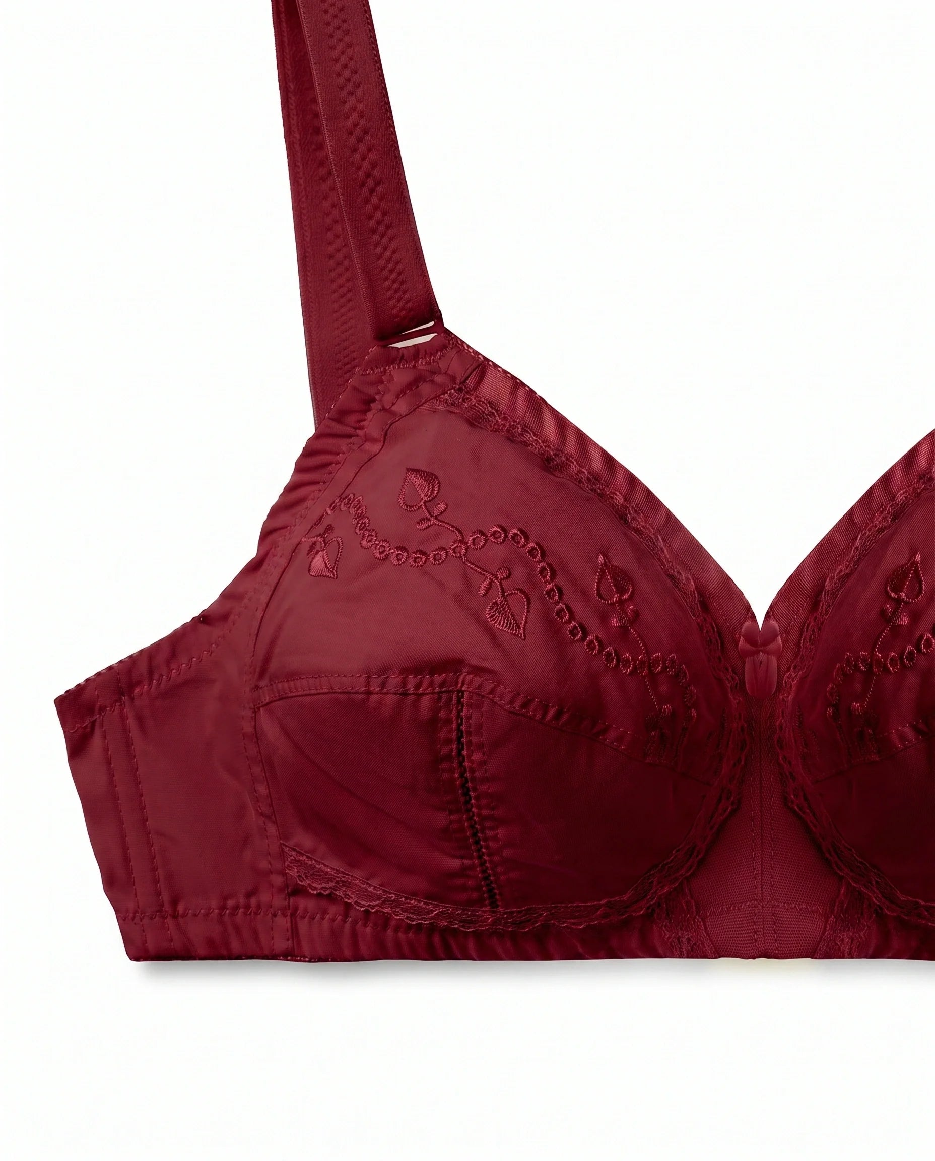 Sajiero Pure Comfy Casual Non Padded Wireless Bra Maroon