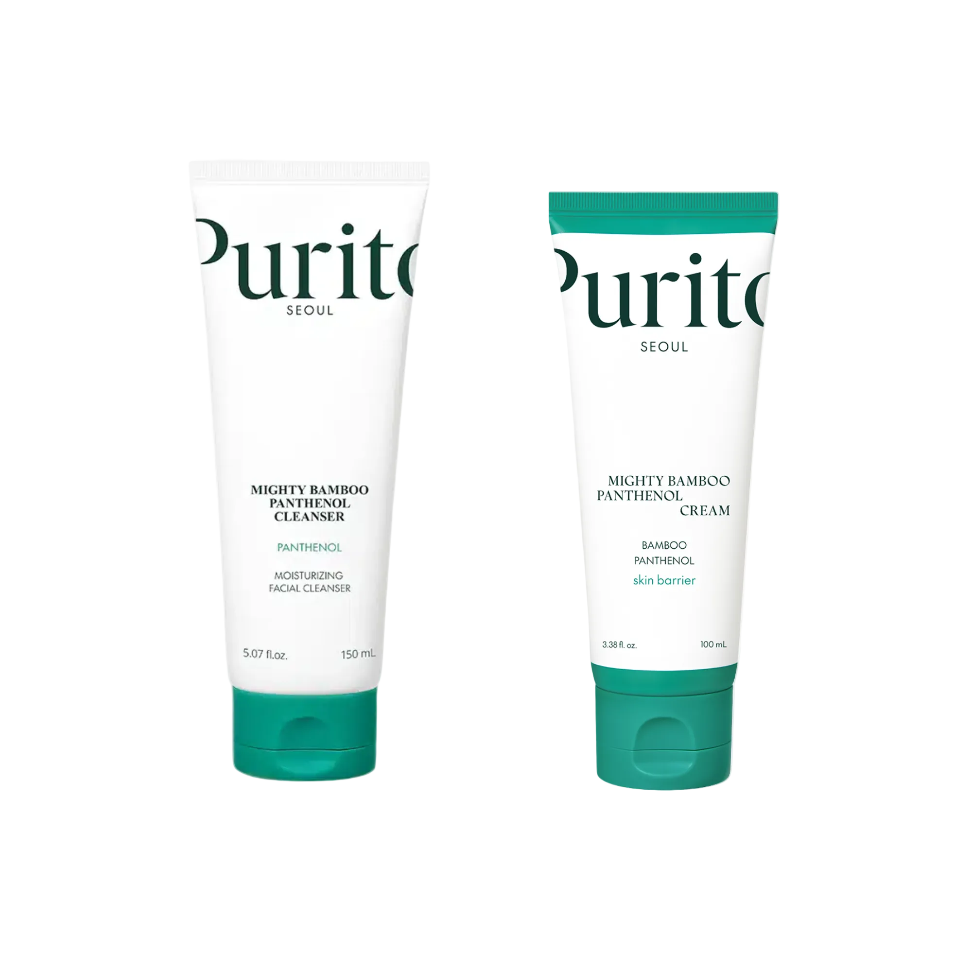 Purito Seoul Mighty Bamboo Panthenol Moisturizing Facial Cleanser + Cream