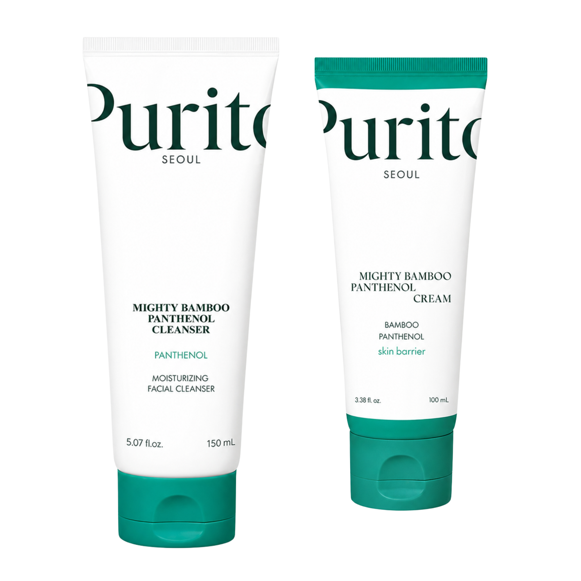 Purito Seoul Mighty Bamboo Panthenol Moisturizing Facial Cleanser + Cream