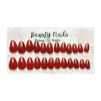 Beauty Nails Almond Press On-Nails 24 Pieces - Cherry Red