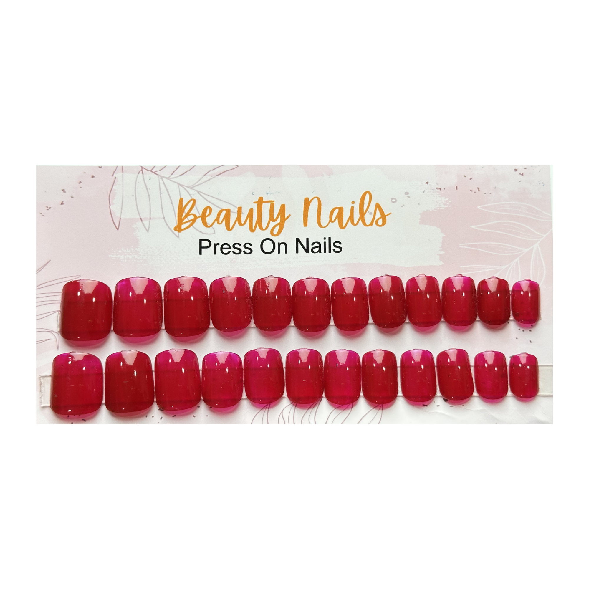 Beauty Nails Square Press On-Nails 24 Pieces