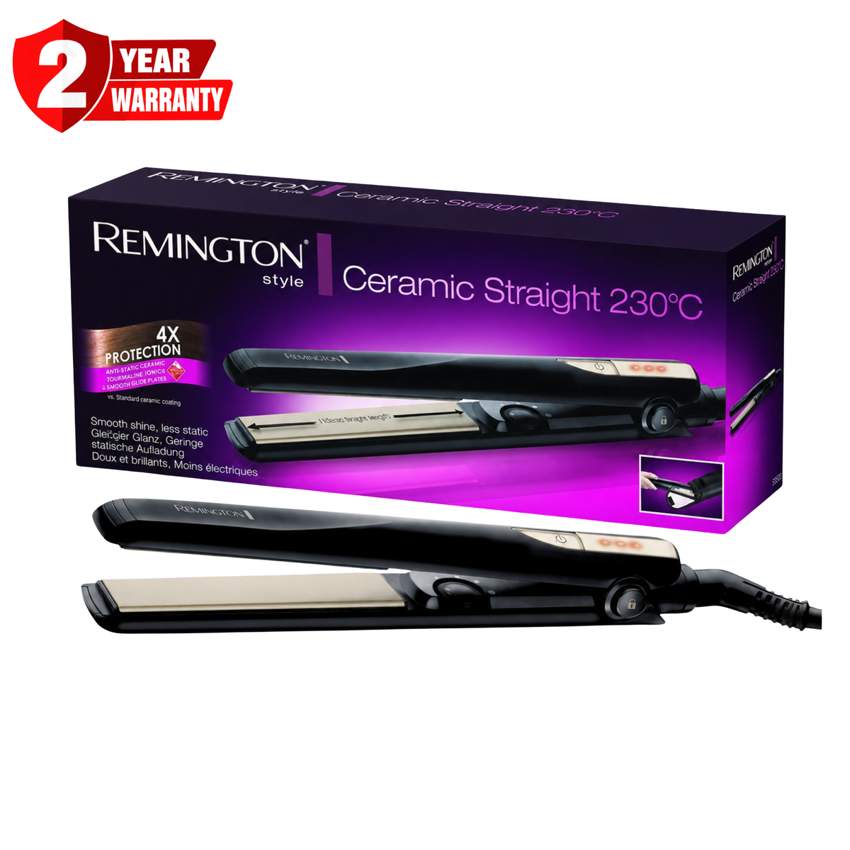 Remington Ceramic Straight 230C Hair Straightener S1005