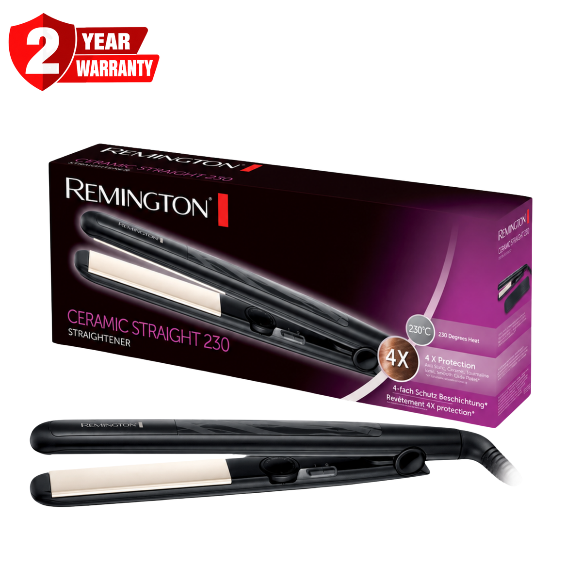 Remington Ceramic Straight 230C Hair Straightener S3500