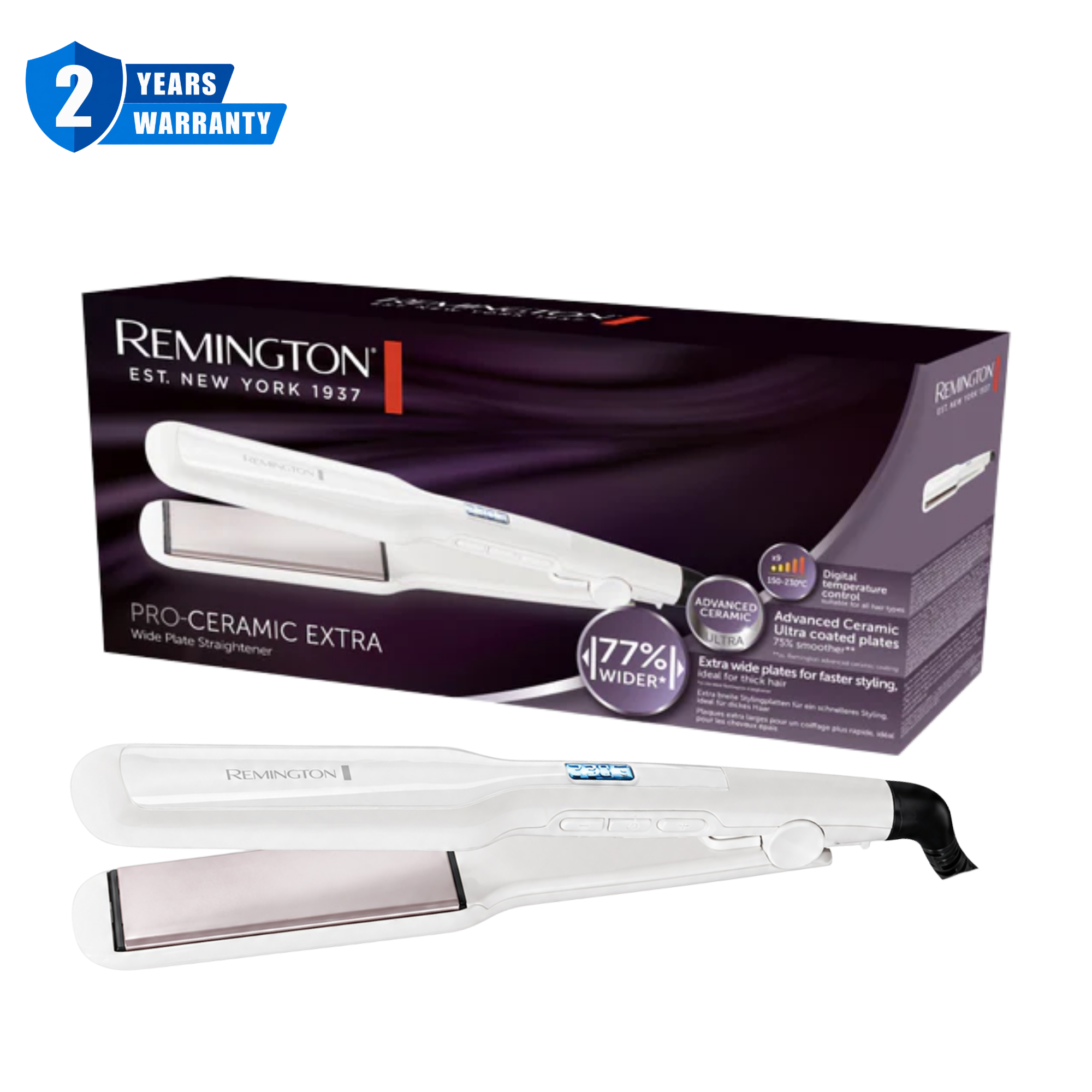 Remington Pro Ceramic Extra Wide Plate Hair Straightener S5527