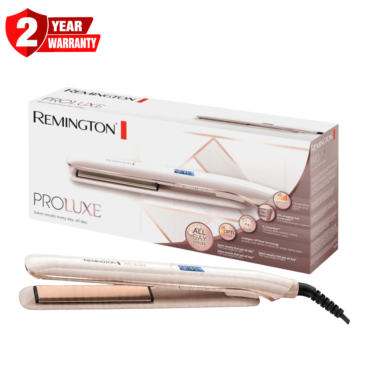 Remington Proluxe Hair Straightener 9 Temp Max 230 S9100