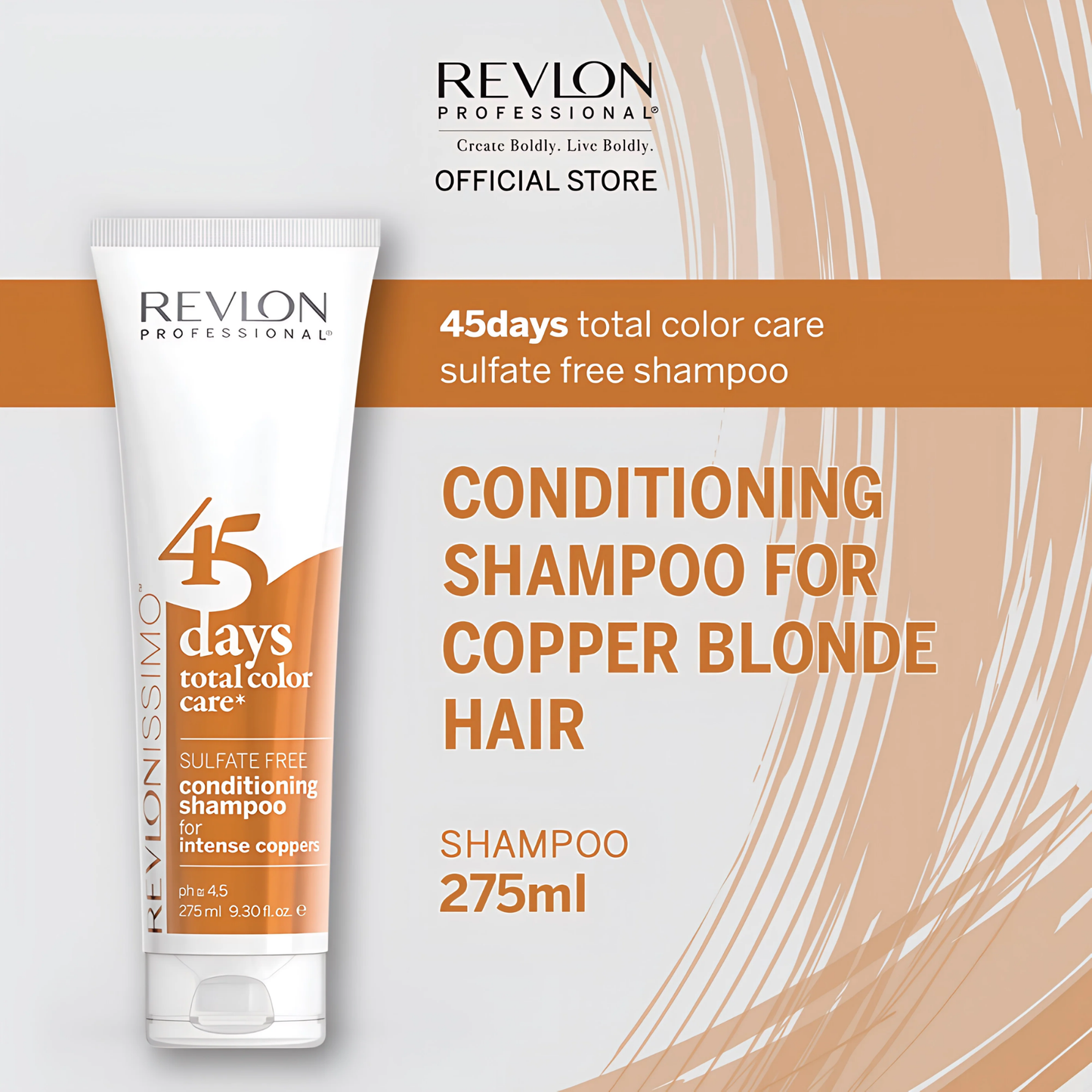 Revlonissimo 45 Days Total Color Care Conditioning Shampoo Intense Coppers 275ml