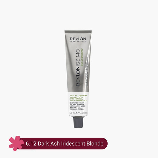 Revlon Professional Revlonissimo Color Sublime Ammonia Free Hair Color 6.12 Dark Ash Iridescent Blonde 75ml