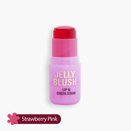Revolution Jelly Blush Stick Lip & Cheek Stain Strawberry Pink 5.5gm